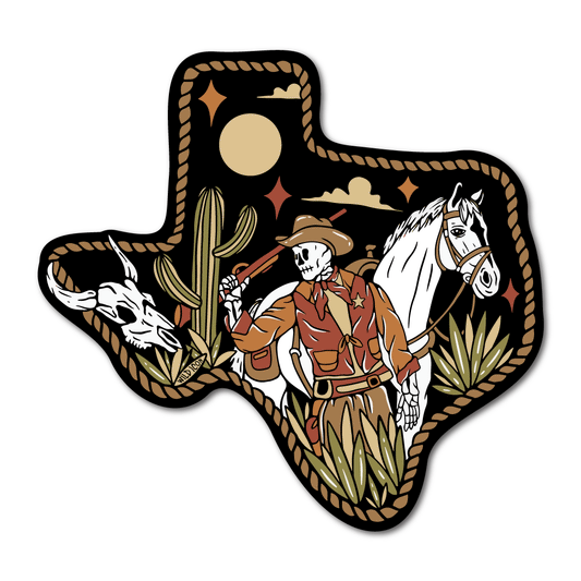 Texas Ol' Bones Sticker